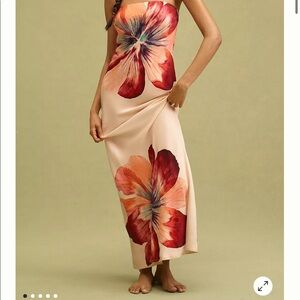 The Fleur Strapless Satin Maxi Slip Dress - Anthropologie - Size XS worn once!